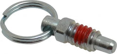 Gibraltar - 1/4-20, 0.31" Thread Length, 0.16" Plunger Diam, 0.19" Plunger Projection, 0.5 Lb Init to 2 Lb Final End Force, Steel Pull Ring Plunger - Exact Tool & Supply