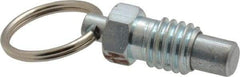 Gibraltar - 3/8-16, 0.31" Thread Length, 1/4" Plunger Diam, 0.28" Plunger Projection, 0.75 Lb Init to 3 Lb Final End Force, Steel Pull Ring Plunger - 0.44" Len Under Head, 0.63" Body Len, 3/4" Ring Diam, 0.82" Plunger Len, 0.38" Hex, 0.19" Head Height - Exact Tool & Supply