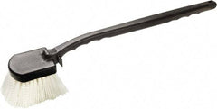 Harper Brush - 2-1/4" Bristle Length, Nylon Utility Scrub Brush - 3-1/2" x 3-1/2" Long x 3" Wide Head, 20" OAL, Easy Grip Handle, Black, Polypropylene Block - Exact Tool & Supply