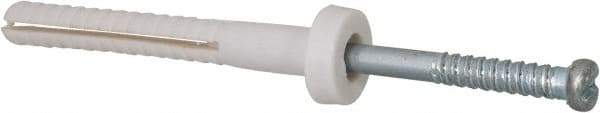 Powers Fasteners - 3/16" Diam, 3/16" Drill, 1-1/2" OAL, 1-1/8" Min Embedment Hammer Drive Concrete Anchor - Nylon (Body)/Steel (Drive Pin), Zinc-Plated Finish, Round Head - Exact Tool & Supply