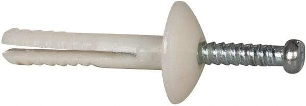 Powers Fasteners - 3/16" Diam, 3/16" Drill, 1" OAL, 5/8" Min Embedment Hammer Drive Concrete Anchor - Nylon (Body)/Steel (Drive Pin), Zinc-Plated Finish, Mushroom Head - Exact Tool & Supply