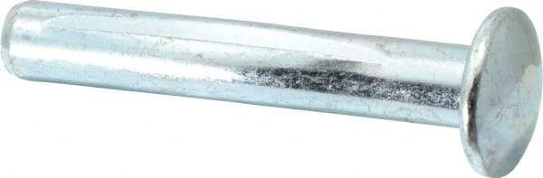 Powers Fasteners - 1/2" Diam, 1/2" Drill, 3" OAL, 3-3/8" Min Embedment Split-Drive Concrete Anchor - Steel, Zinc-Plated Finish, Round Head - Exact Tool & Supply