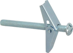 Powers Fasteners - 3/8" Screw, 3/8" Diam, 4" Long, Toggle Bolt Drywall & Hollow Wall Anchor - 7/8" Drill, Zinc Plated, Steel, Grade Zamac 7, Use in Drywall & Wallboard - Exact Tool & Supply