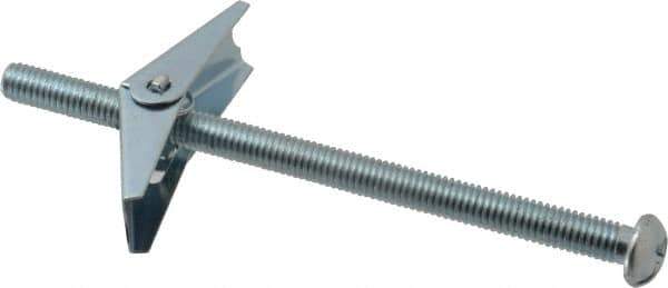 Powers Fasteners - 3/8" Screw, 3/8" Diam, 6" Long, Toggle Bolt Drywall & Hollow Wall Anchor - 7/8" Drill, Zinc Plated, Steel, Grade Zamac 7, Use in Drywall & Wallboard - Exact Tool & Supply