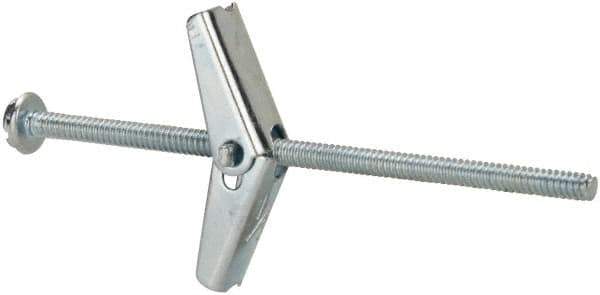 Powers Fasteners - 1/8" Screw, 1/8" Diam, 3" Long, Toggle Bolt Drywall & Hollow Wall Anchor - 3/8" Drill, Zinc Plated, Steel, Grade Zamac 7, Use in Drywall & Wallboard - Exact Tool & Supply