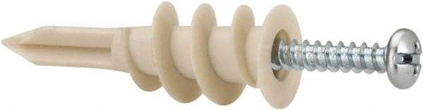 Powers Fasteners - #8 Screw, 9/16" Diam, 1-11/16" Long, 3/8 to 1" Thick, Self Drilling Drywall & Hollow Wall Anchor - Nylon, Use in Wallboard - Exact Tool & Supply