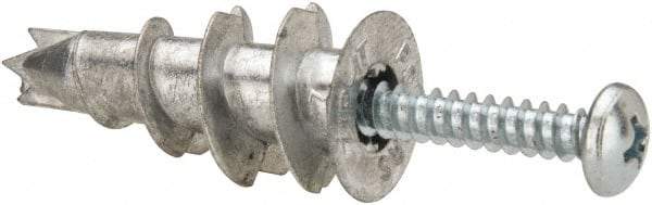 Powers Fasteners - #8 Screw, 1-5/16" Long, 3/8 to 1" Thick, Self Drilling Drywall & Hollow Wall Anchor - Zinc Plated, Use in Wallboard - Exact Tool & Supply