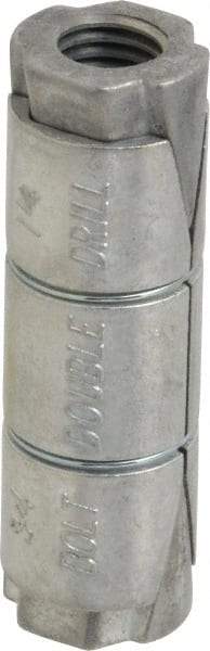 Powers Fasteners - 3/4" Diam, 1-1/4" Drill, 3-15/16" OAL, 2-1/2" Min Embedment Double Expansion Concrete Anchor - Zamac Alloy, Flat Head - Exact Tool & Supply