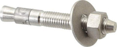 Powers Fasteners - 5/8" Diam, 5/8" Drill, 4-1/2" OAL, Wedge Expansion Concrete Anchor - 304 Stainless Steel, Hex Nut Head, Hex Drive, 3" Thread Length - Exact Tool & Supply