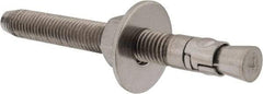 Powers Fasteners - 5/8" Diam, 5/8" Drill, 6" OAL, Wedge Expansion Concrete Anchor - 304 Stainless Steel, Hex Nut Head, Hex Drive, 4-1/2" Thread Length - Exact Tool & Supply