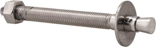 Powers Fasteners - 5/8" Diam, 5/8" Drill, 7" OAL, Wedge Expansion Concrete Anchor - 304 Stainless Steel, Hex Nut Head, Hex Drive, 5-1/2" Thread Length - Exact Tool & Supply