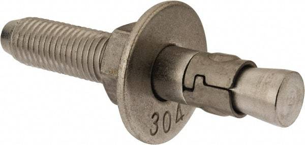 Powers Fasteners - 3/4" Diam, 3/4" Drill, 4-3/4" OAL, Wedge Expansion Concrete Anchor - 304 Stainless Steel, Hex Nut Head, Hex Drive, 2-7/8" Thread Length - Exact Tool & Supply