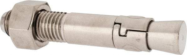 Powers Fasteners - 1" Diam, 1" Drill, 6" OAL, 1-5/8" Min Embedment Wedge Expansion Concrete Anchor - 304 Stainless Steel, Hex Nut Head, Hex Drive, 2-3/8" Thread Length - Exact Tool & Supply