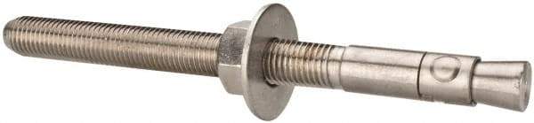 Powers Fasteners - 1" Diam, 1" Drill, 12" OAL, 2-3/4" Min Embedment Wedge Expansion Concrete Anchor - 304 Stainless Steel, Hex Nut Head, Hex Drive, 8-3/8" Thread Length - Exact Tool & Supply