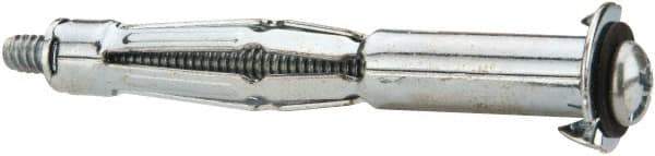 Powers Fasteners - 3/16" Screw, 3/8" Diam, 2-1/2" Long, 3/4 to 1-1/8" Thick, Sleeve Drywall & Hollow Wall Anchor - 3/8" Drill, Zinc Plated, Steel, Grade 5, Use in Concrete, & Masonry, Drywall, Plywood & Wallboard - Exact Tool & Supply