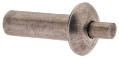 Made in USA - Universal Head Aluminum Alloy Drive Blind Rivet - Stainless Steel Mandrel, 0.297" to 5/16" Grip, 1/4" Head Diam, 0.128" to 0.14" Hole Diam, 0.406" Length Under Head, 1/8" Body Diam - Exact Tool & Supply