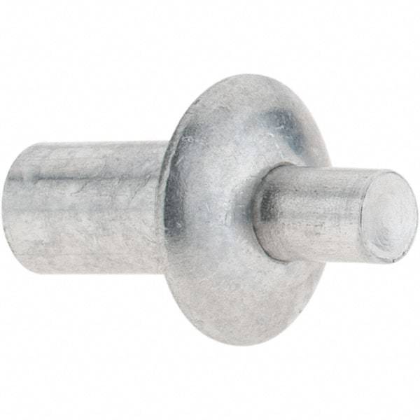 Made in USA - Universal Head Aluminum Alloy Drive Blind Rivet - Aluminum Alloy Mandrel, 0.141" to 3/16" Grip, 3/8" Head Diam, 0.191" to 0.219" Hole Diam, 0.344" Length Under Head, 3/16" Body Diam - Exact Tool & Supply