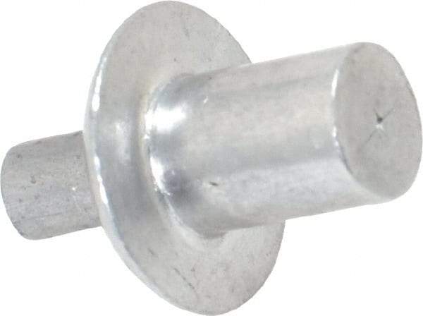 Made in USA - Universal Head Aluminum Alloy Drive Blind Rivet - Aluminum Alloy Mandrel, 0.141" to 3/16" Grip, 1/2" Head Diam, 0.266" to 0.281" Hole Diam, 0.344" Length Under Head, 1/4" Body Diam - Exact Tool & Supply