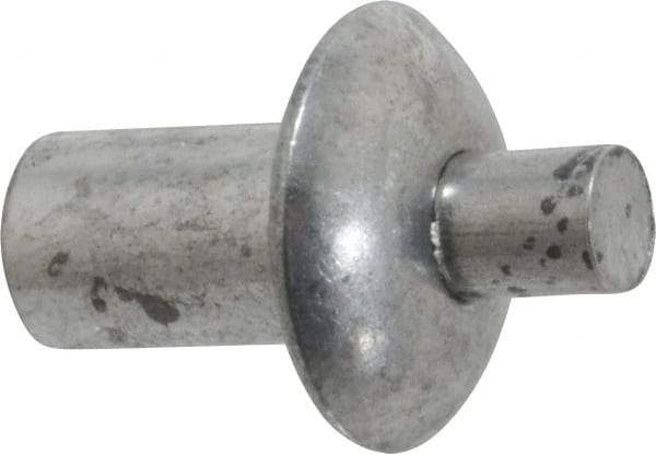 Made in USA - Universal Head Aluminum Alloy Drive Blind Rivet - Aluminum Alloy Mandrel, 0.203" to 1/4" Grip, 1/2" Head Diam, 0.266" to 0.281" Hole Diam, 0.416" Length Under Head, 1/4" Body Diam - Exact Tool & Supply
