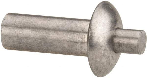 Made in USA - Universal Head Aluminum Alloy Drive Blind Rivet - Aluminum Alloy Mandrel, 0.453" to 1/2" Grip, 1/2" Head Diam, 0.266" to 0.281" Hole Diam, 0.656" Length Under Head, 1/4" Body Diam - Exact Tool & Supply