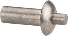 Made in USA - Universal Head Aluminum Alloy Drive Blind Rivet - Aluminum Alloy Mandrel, 0.453" to 1/2" Grip, 1/2" Head Diam, 0.266" to 0.281" Hole Diam, 0.656" Length Under Head, 1/4" Body Diam - Exact Tool & Supply