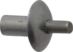 Made in USA - Brazier Head Aluminum Alloy Drive Blind Rivet - Stainless Steel Mandrel, 0.109" to 1/8" Grip, 0.312" Head Diam, 0.128" to 0.14" Hole Diam, 0.219" Length Under Head, 1/8" Body Diam - Exact Tool & Supply
