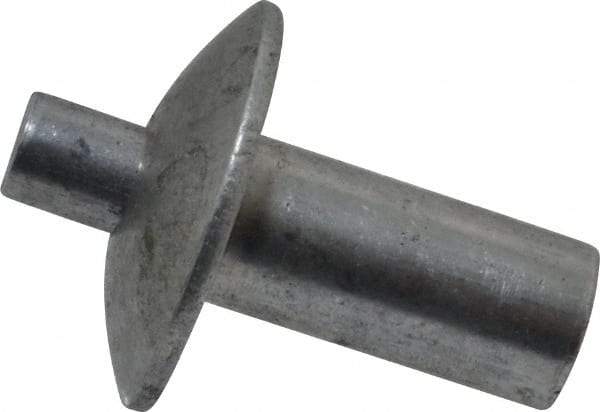 Made in USA - Brazier Head Aluminum Alloy Drive Blind Rivet - Aluminum Alloy Mandrel, 0.328" to 3/8" Grip, 5/8" Head Diam, 0.266" to 0.281" Hole Diam, 0.531" Length Under Head, 1/4" Body Diam - Exact Tool & Supply