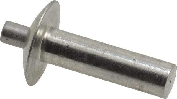 Made in USA - Brazier Head Aluminum Alloy Drive Blind Rivet - Aluminum Alloy Mandrel, 0.703" to 3/4" Grip, 5/8" Head Diam, 0.266" to 0.281" Hole Diam, 0.906" Length Under Head, 1/4" Body Diam - Exact Tool & Supply
