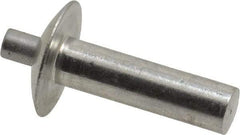 Made in USA - Brazier Head Aluminum Alloy Drive Blind Rivet - Aluminum Alloy Mandrel, 0.703" to 3/4" Grip, 5/8" Head Diam, 0.266" to 0.281" Hole Diam, 0.906" Length Under Head, 1/4" Body Diam - Exact Tool & Supply