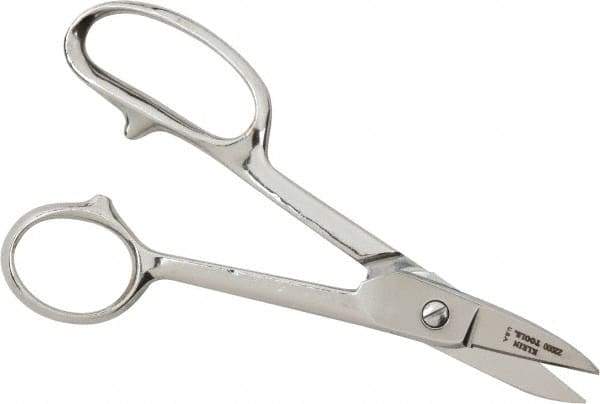 Heritage Cutlery - 1-3/8" LOC, 7" OAL Chrome Plated High Leverage Shears - Right Hand, Chrome Plated Straight Handle, For General Purpose Use - Exact Tool & Supply