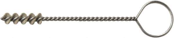 Weiler - 8.3mm Diam Helical Nylon Tube Brush - Single Spiral, 0.012" Filament Diam, 1" Brush Length, 5" OAL, 0.115" Diam Galvanized Steel Shank - Exact Tool & Supply
