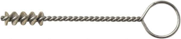 Weiler - 9.8mm Diam Helical Nylon Tube Brush - Single Spiral, 0.012" Filament Diam, 1" Brush Length, 5" OAL, 0.147" Diam Galvanized Steel Shank - Exact Tool & Supply