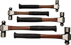Paramount - 5 Piece, 1/2, 3/4, 1, 1-1/2, 2 Lb Head Weight, Ball Pein Hammer Set - 11-1/2, 12-1/2, 14-1/2, 15" OAL, Fiberglass Handles, Ball Pein - Exact Tool & Supply