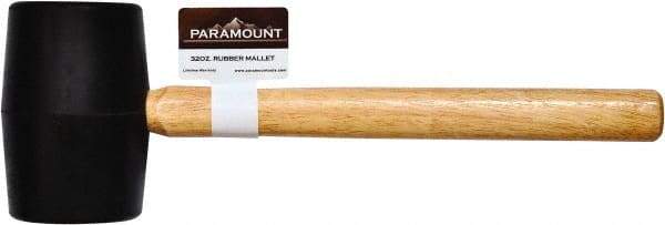 Paramount - 2 Lb Head Rubber Mallet - 15-13/32" OAL, Wood Handle - Exact Tool & Supply