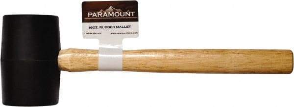 Paramount - 1 Lb Head Rubber Mallet - 12-15/16" OAL, Wood Handle - Exact Tool & Supply