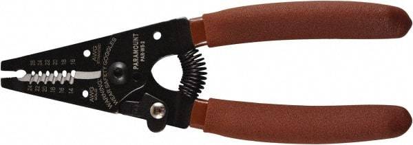 Paramount - 26 to 16 AWG Capacity Wire Stripper - 6" OAL, Plastic Dipped Handle - Exact Tool & Supply