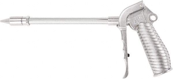 Value Collection - 230 Max psi Quiet Safety Nozzle Pistol Grip Blow Gun - 1/4 NPT Inlet, 6" Tube Length, Chrome Plated Aluminum - Exact Tool & Supply