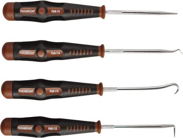 Paramount - 4 Piece Hook & Probe Set - Carbon Steel - Exact Tool & Supply