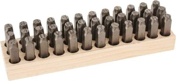 C.H. Hanson - 36 Piece, 1/2" Character Steel Stamp Set - Letters & Figures, Standard - Exact Tool & Supply