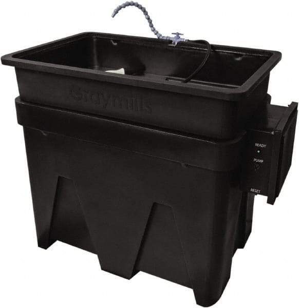 Graymills - Free Standing Water-Based Parts Washer - 30 Gal Max Operating Capacity, HDPE Tank, 43" Long - Exact Tool & Supply