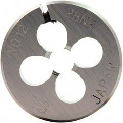 OSG - M9x1.25 Thread, High Speed Steel Round Die - 3/8" Thick, Right Hand Thread, Series 135, Adjustable - Exact Tool & Supply