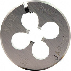 OSG - 3/16-24 UNS Thread, 1" Outside Diam High Speed Steel Round Die - 3/8" Thick, Right Hand Thread, Series 134, Adjustable - Exact Tool & Supply