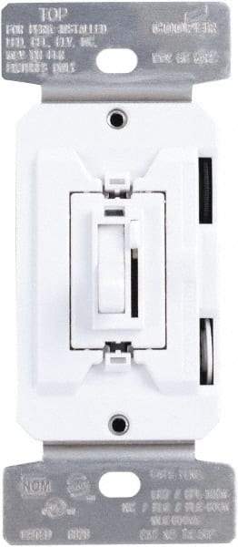 Cooper Wiring Devices - 1 and 3 Pole, 120 VAC, 60 Hz, 600 Watt, Residential Grade, Toggle, Wall and Dimmer Light Switch - 1.8 Inch Wide x 4.19 Inch High, Fluorescent, Halogen, Incandescent - Exact Tool & Supply