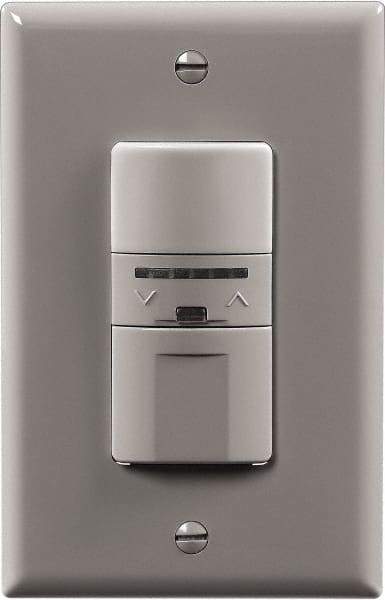 Cooper Wiring Devices - 1,000 Square Ft. Coverage, Infrared Vacancy Sensor Wall Switch - 600 at 120 V Incandescent, 600 at 120 V Fluorescent, 120 VAC, Gray - Exact Tool & Supply