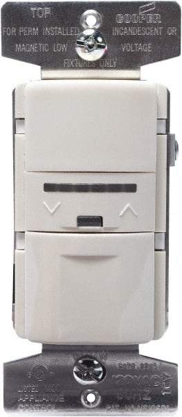 Cooper Wiring Devices - 1,000 Square Ft. Coverage, Infrared Vacancy Sensor Wall Switch - 600 at 120 V Incandescent, 600 at 120 V Fluorescent, 120 VAC, Almond - Exact Tool & Supply