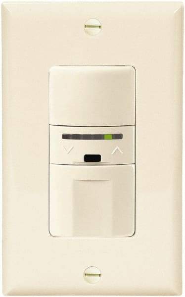 Cooper Wiring Devices - 1,000 Square Ft. Coverage, Infrared Occupancy Sensor Wall Switch - 600 at 120 V Incandescent, 600 at 120 V Fluorescent, 120 VAC, Light Almond - Exact Tool & Supply