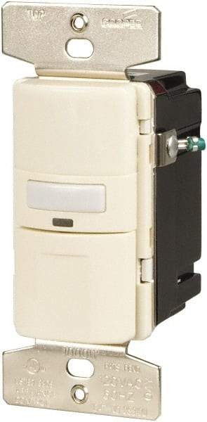 Cooper Wiring Devices - 1,000 Square Ft. Coverage, Infrared Vacancy Sensor Wall Switch - 1,000 at 120 V Incandescent, 1,000 at 120 V Fluorescent, 120 VAC, Light Almond - Exact Tool & Supply