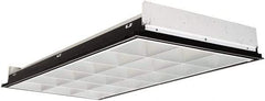 Cooper Lighting - 3 Lamps, 32 Watts, 3,100 Lumens, 2' x 4', Electronic Ballast Fluorescent Lamp Troffer - 18 Cells, 120 to 277 Volt, Polyethylene Diffuser, Steel Troffer - Exact Tool & Supply