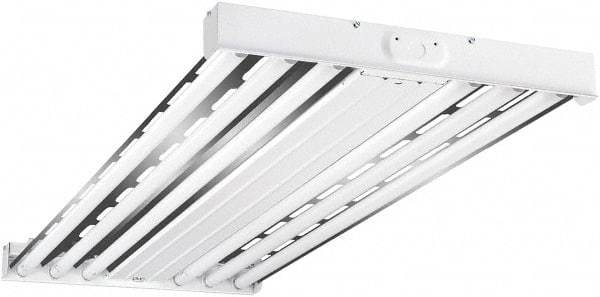 Cooper Lighting - 6 Lamps, 32 Watts, Fluorescent, High Bay Fixture - 48" Long x 2-15/32" High x 19-17/32" Wide, 120-277 Volt, Steel Housing - Exact Tool & Supply