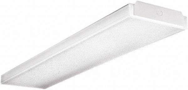 Cooper Lighting - 3 Lamp, 4 Ft. Long, 32 Watt, Surface Mounted, Fluorescent Lamp Wraparound Light Fixture - 120-277 Volt, Electronic Ballast - Exact Tool & Supply